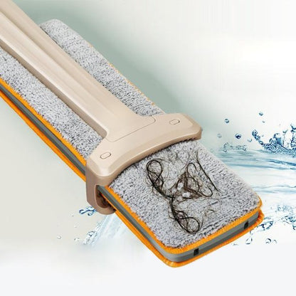 Self-Wringing Flat Mop and Broom Set – 360° Microfiber Floor Mop
