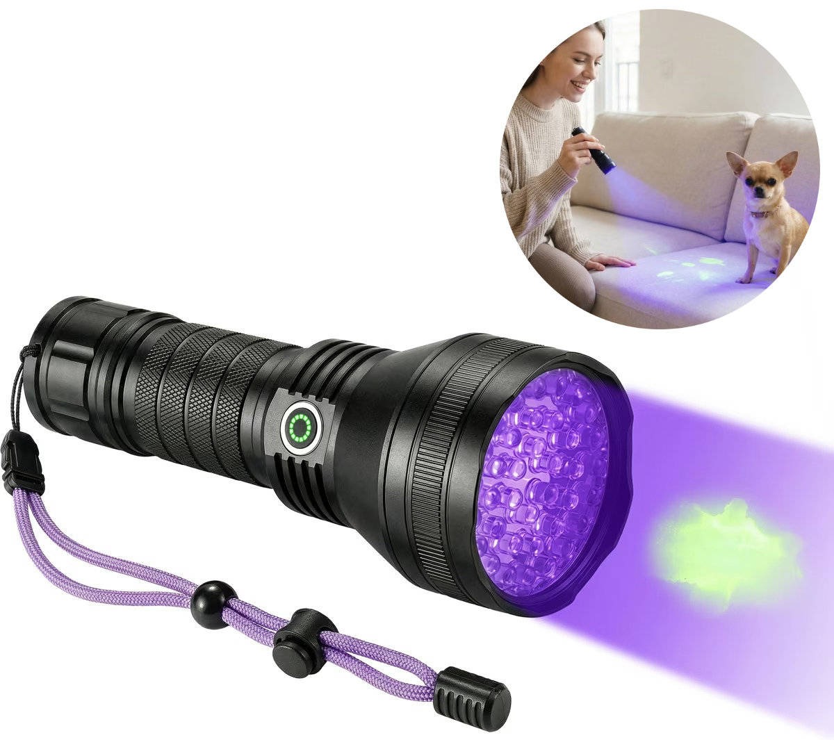 UV Blacklight Pet Urine Detector Flashlight