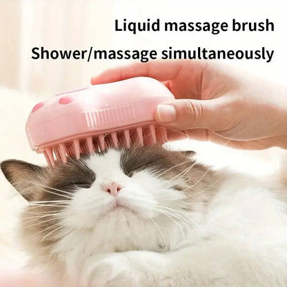Steam Pet Brush – 3-in-1 Spray Grooming Brush for Shedding