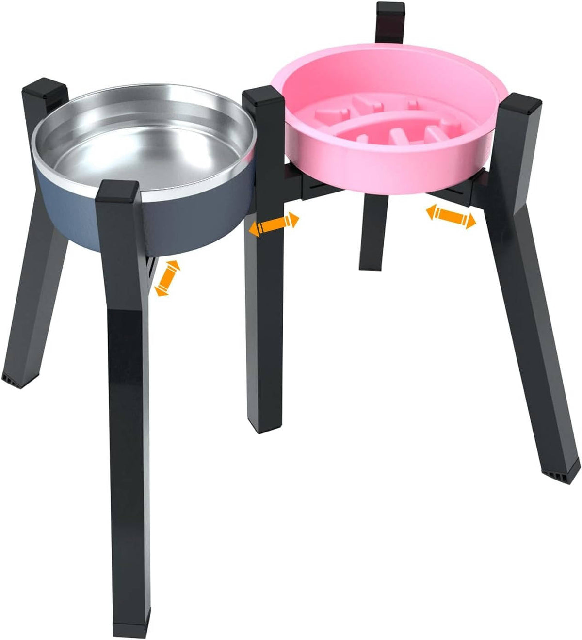Adjustable Elevated Dog Bowl Stand – Foldable Metal Frame