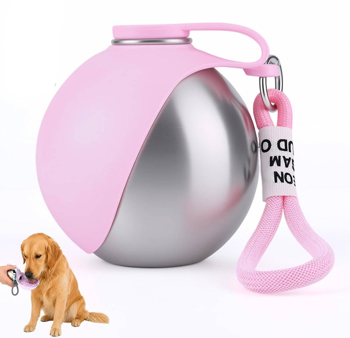 Portable Dog Water Bottle with Foldable Bowl – 2-in-1 Travel Bottle