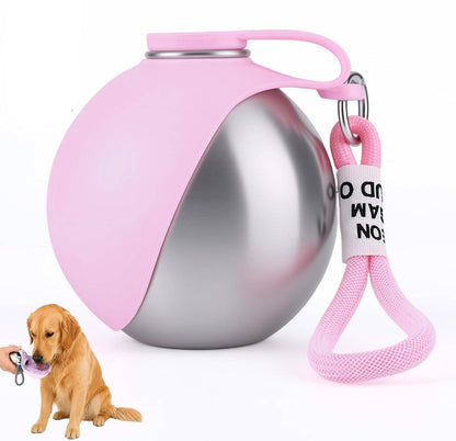 Portable Dog Water Bottle with Foldable Bowl – 2-in-1 Travel Bottle