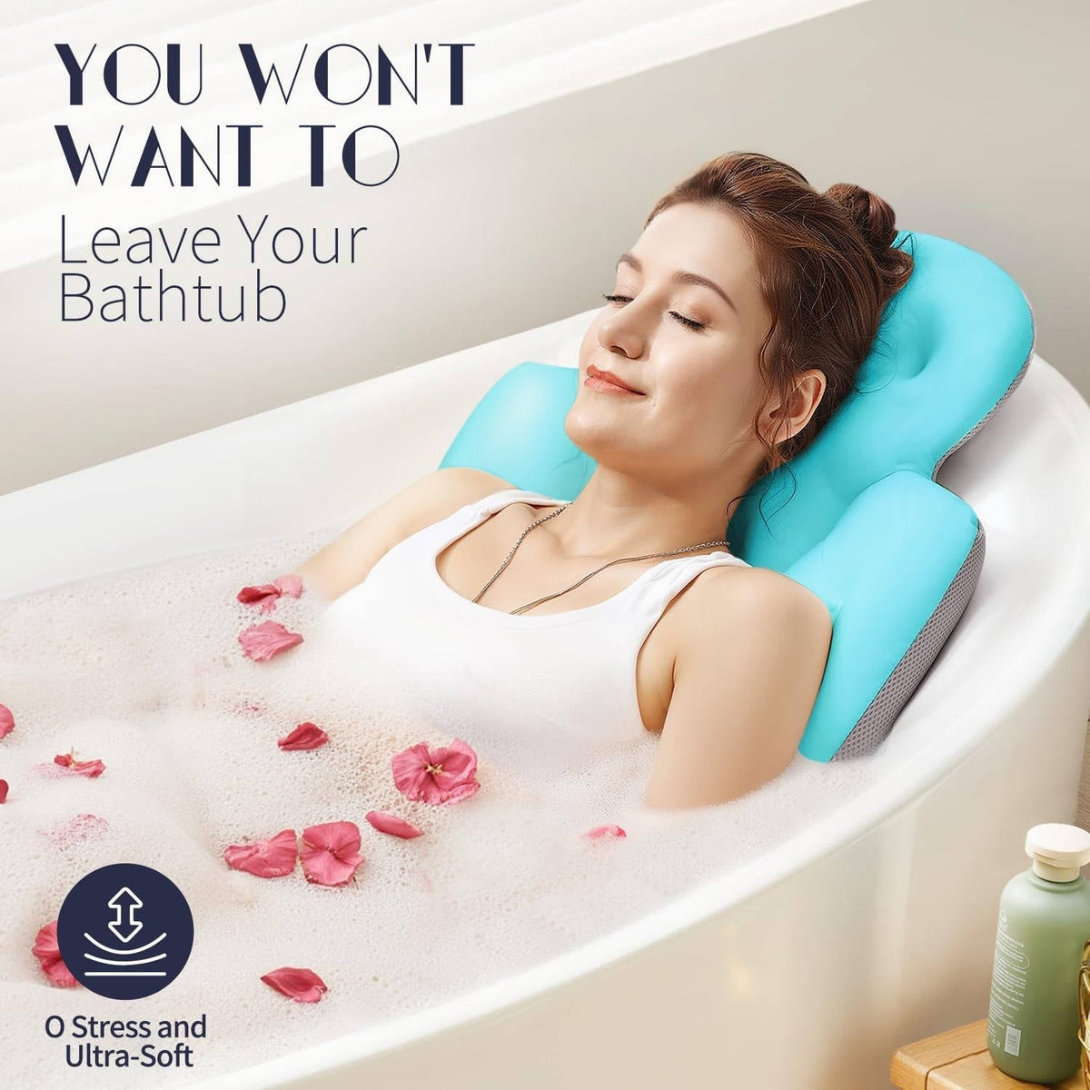 Full Body Bath Pillow for Bathtub – Head, Neck and Back Cushion