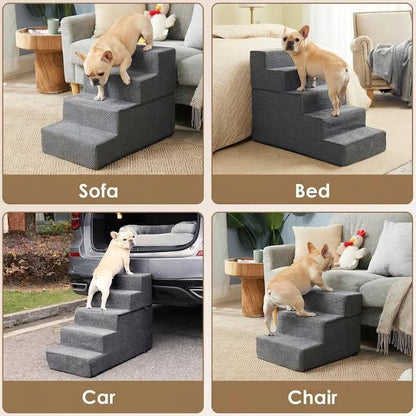 Dog Stairs for Bed 18 Inch – 4-Step Non-Slip Pet Steps