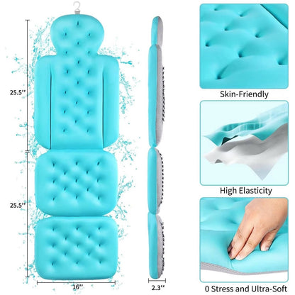 Full Body Bath Pillow for Bathtub – Head, Neck and Back Cushion