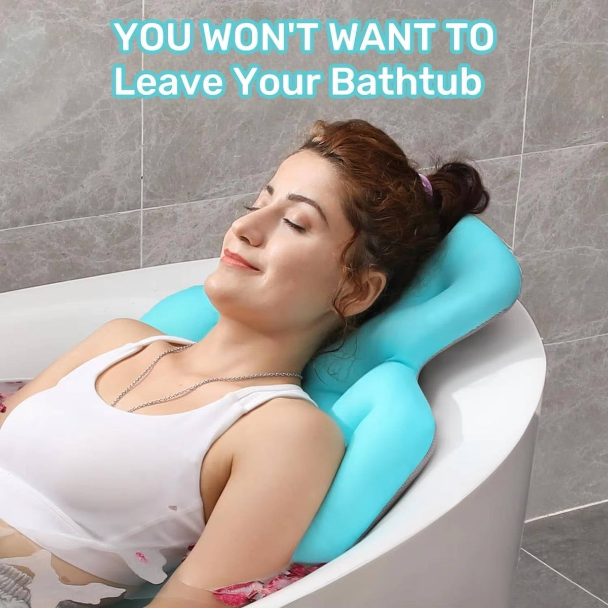 Full Body Bath Pillow for Bathtub – Head, Neck and Back Cushion