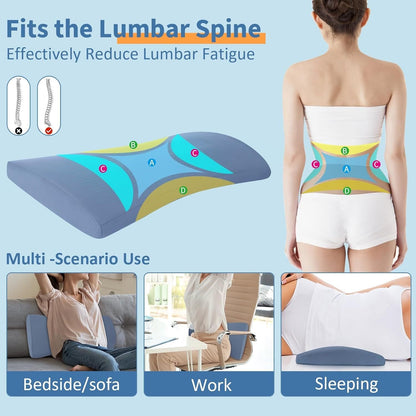 Memory Foam Lumbar Pillow for Sleeping – Lower Back Support Pillow