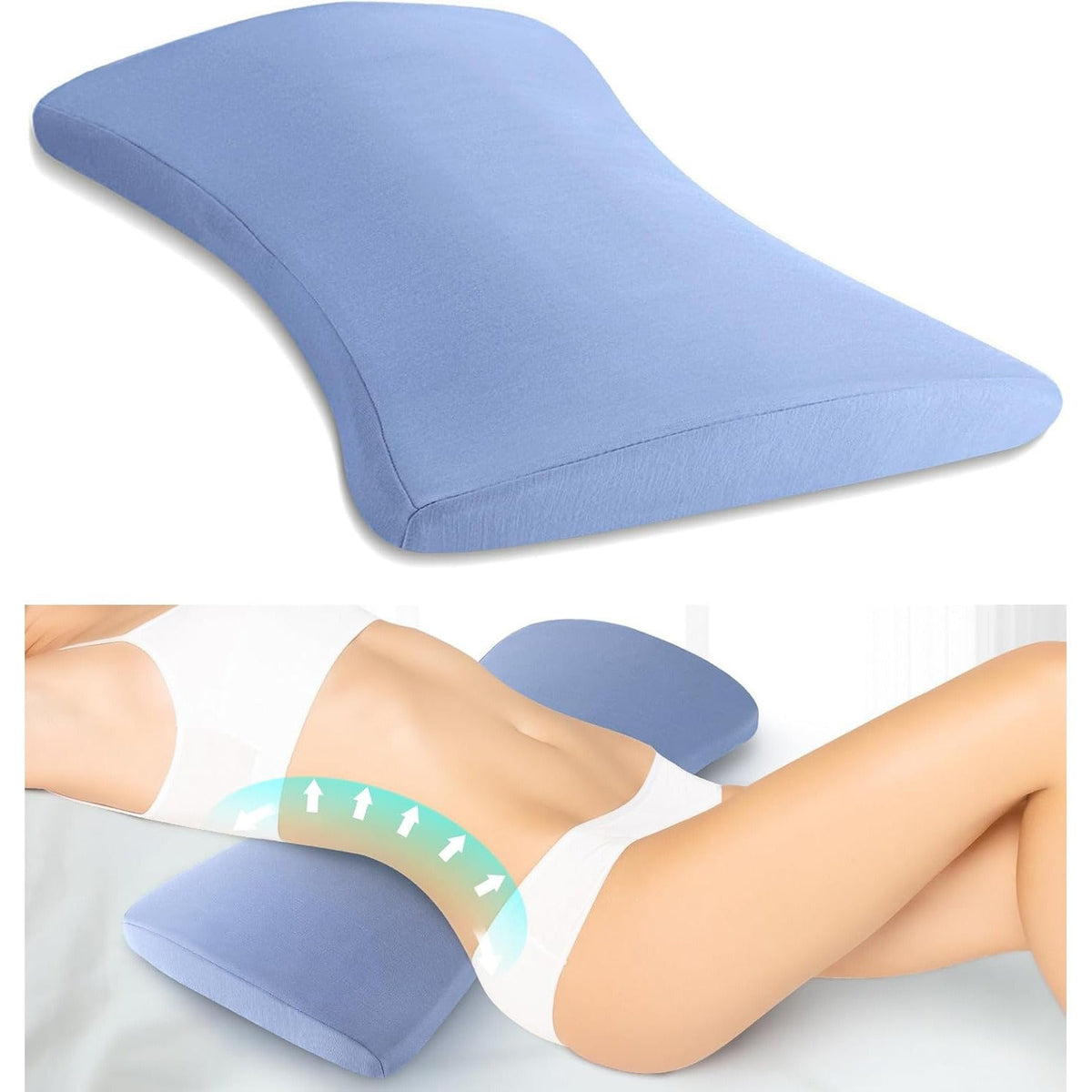 Memory Foam Lumbar Pillow for Sleeping – Lower Back Support Pillow