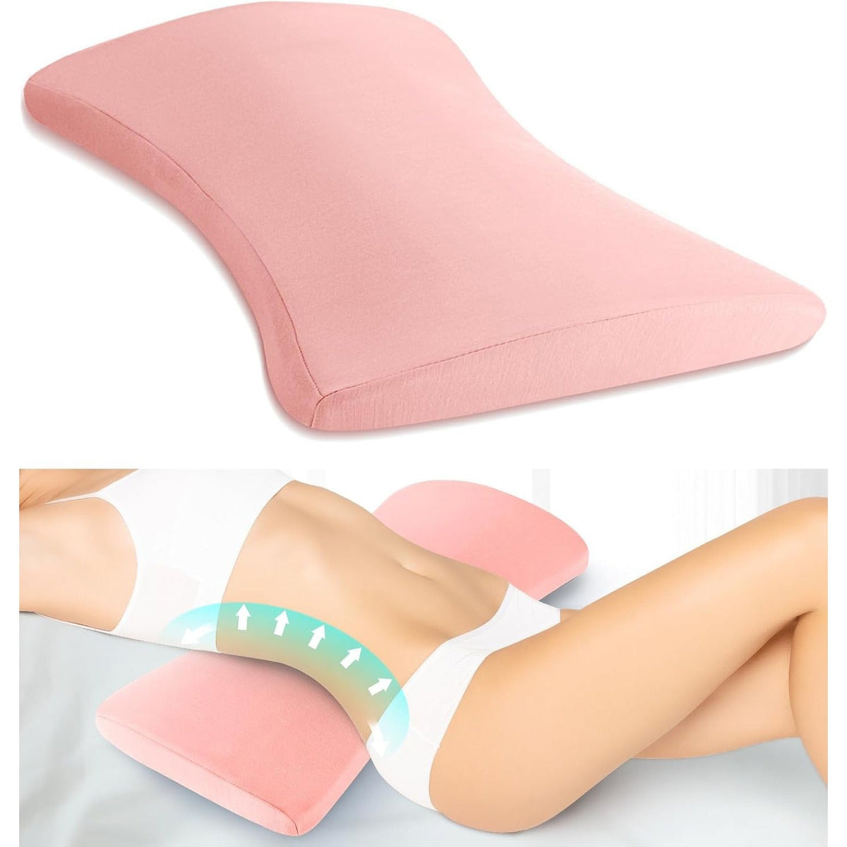 Memory Foam Lumbar Pillow for Sleeping – Lower Back Support Pillow