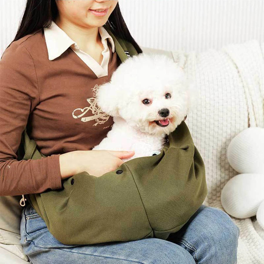 Small Dog Sling Carrier – Hands-Free Shoulder Bag for Walks and Travel