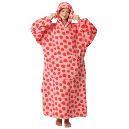 Wearable Blanket Hoodie – Long Oversized Sherpa Blanket