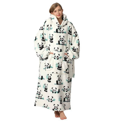 Wearable Blanket Hoodie – Long Oversized Sherpa Blanket