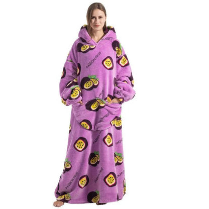 Wearable Blanket Hoodie – Long Oversized Sherpa Blanket
