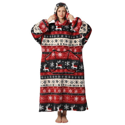 Wearable Blanket Hoodie – Long Oversized Sherpa Blanket