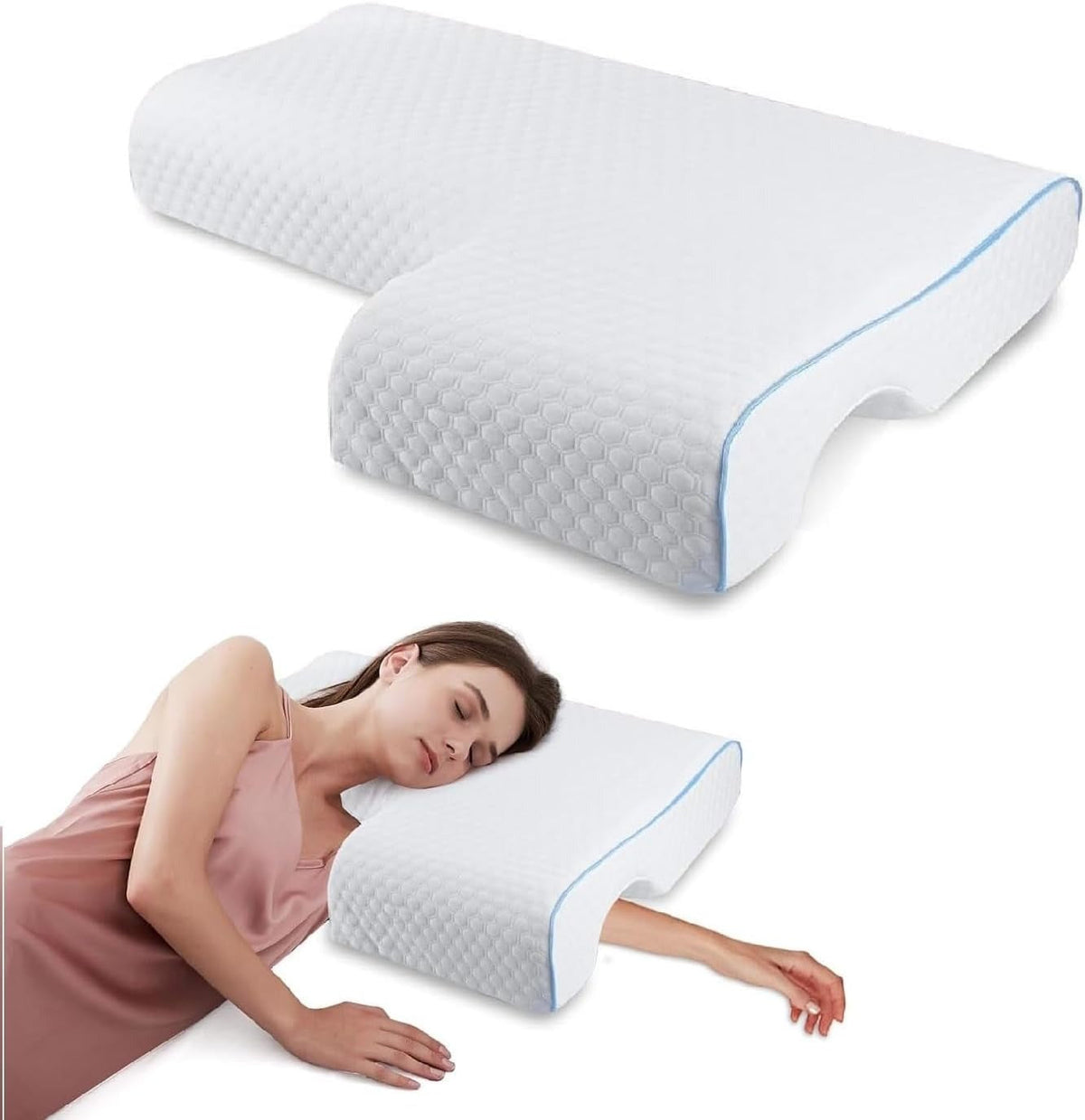 Couple Pillow with Arm Tunnel – Memory Foam Cuddle Pillow