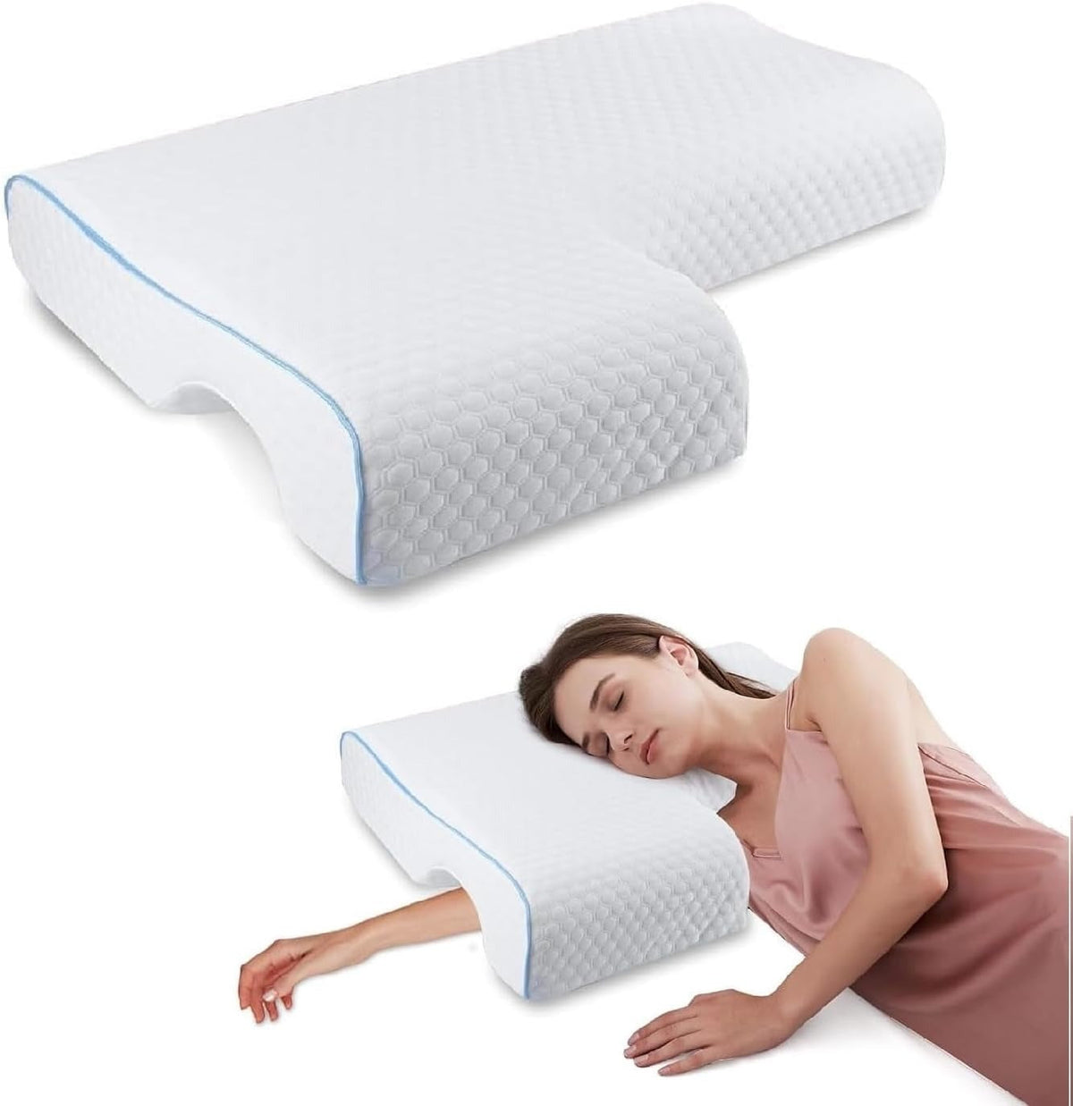 Couple Pillow with Arm Tunnel – Memory Foam Cuddle Pillow