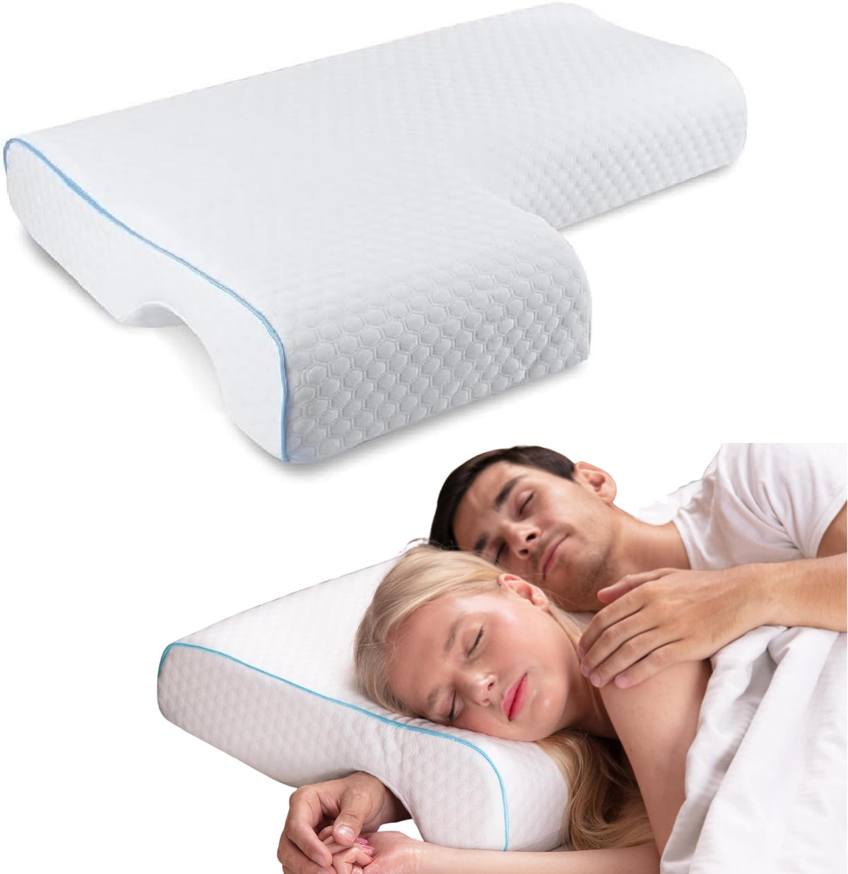 Couple Pillow with Arm Tunnel – Memory Foam Cuddle Pillow