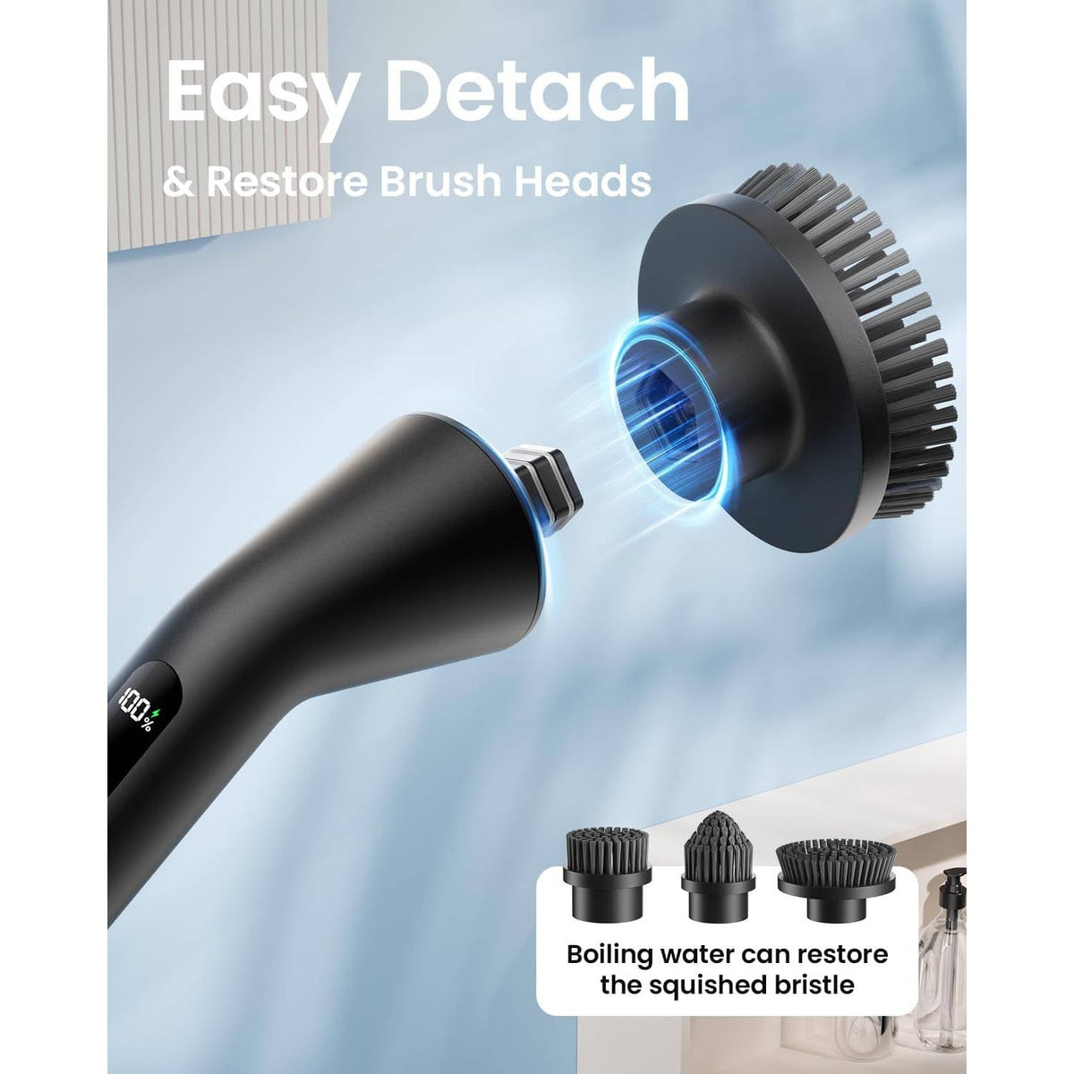 Cordless Electric Spin Scrubber with Extendable Long Handle