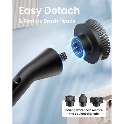 Cordless Electric Spin Scrubber with Extendable Long Handle