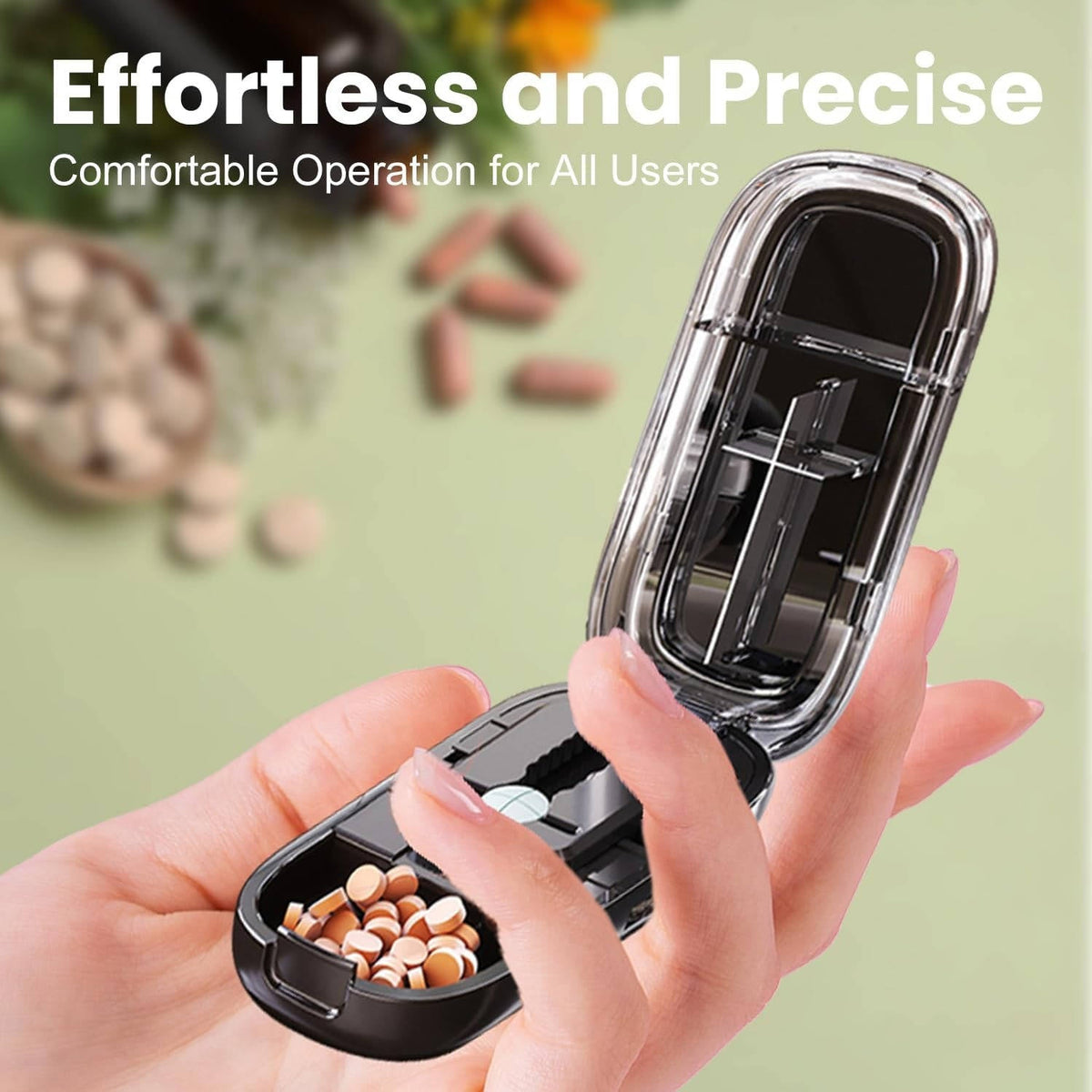 Pill Cutter and Splitter – Portable Tablet Cutter with Storage