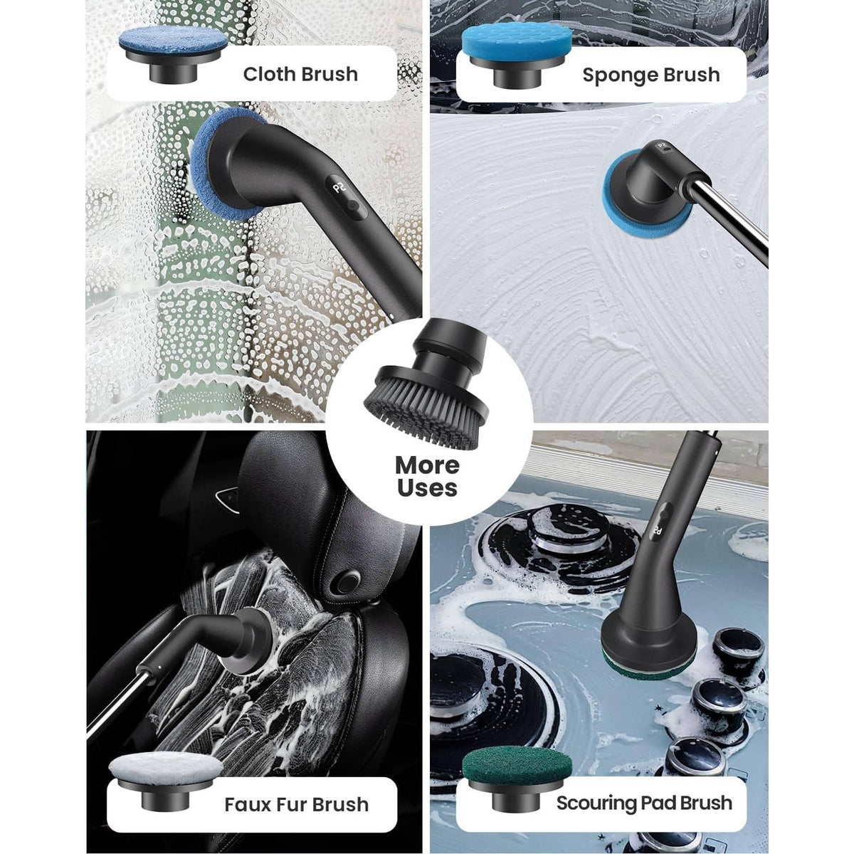 Cordless Electric Spin Scrubber with Extendable Long Handle