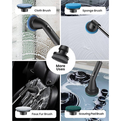 Cordless Electric Spin Scrubber with Extendable Long Handle