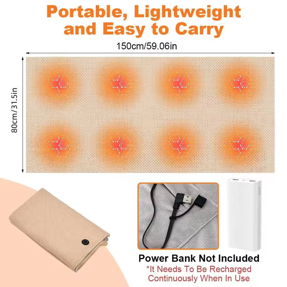 Heated Shawl Wrap – Portable Rechargeable Warm Blanket