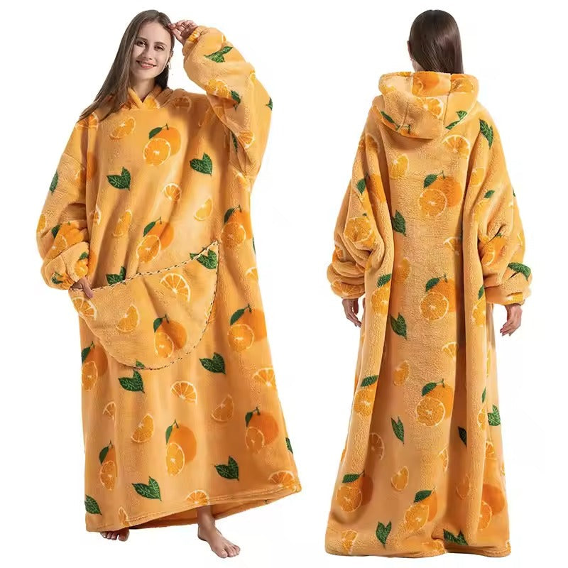 Wearable Blanket Hoodie – Long Oversized Sherpa Blanket