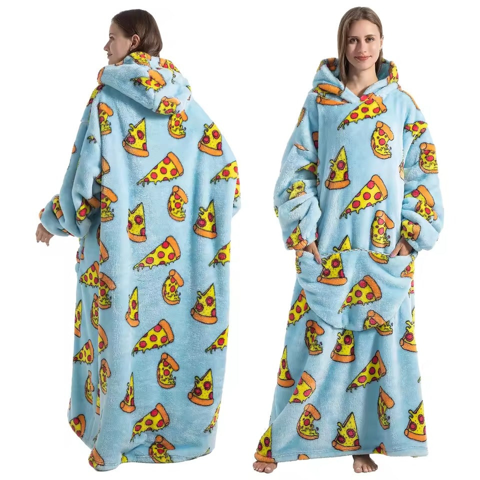 Wearable Blanket Hoodie – Long Oversized Sherpa Blanket