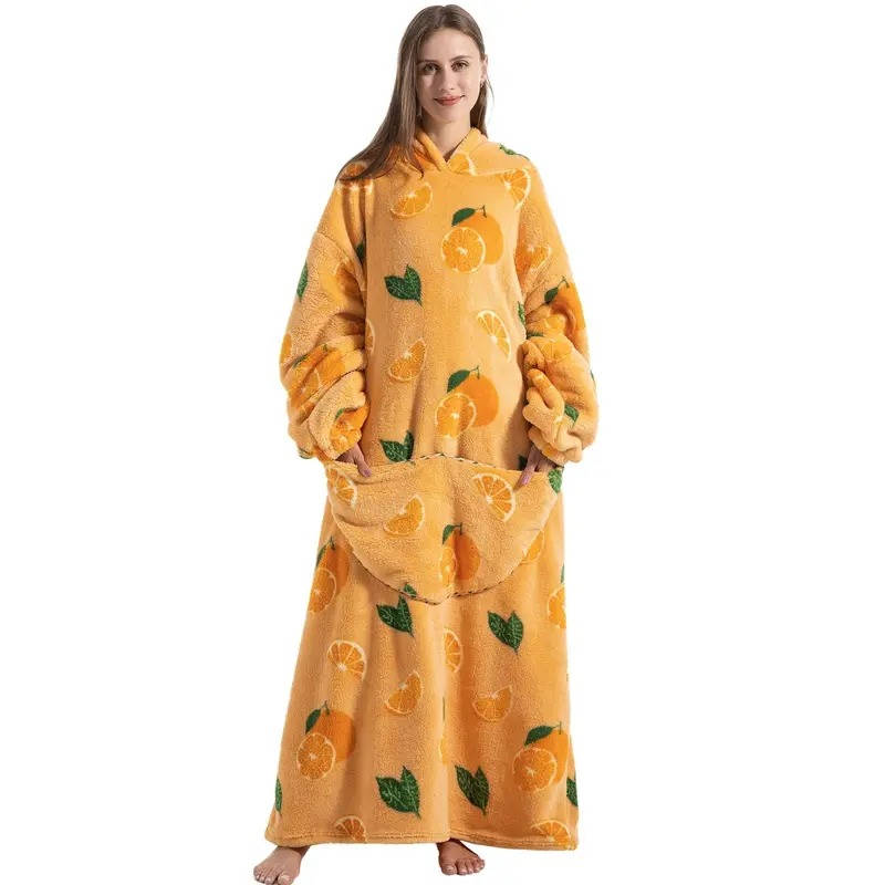 Wearable Blanket Hoodie – Long Oversized Sherpa Blanket