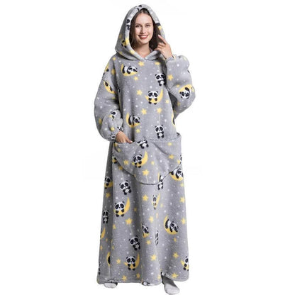 Wearable Blanket Hoodie – Long Oversized Sherpa Blanket