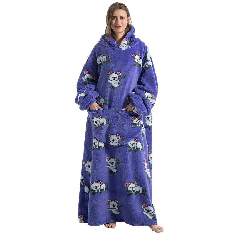 Wearable Blanket Hoodie – Long Oversized Sherpa Blanket