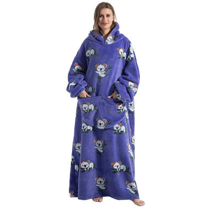Wearable Blanket Hoodie – Long Oversized Sherpa Blanket