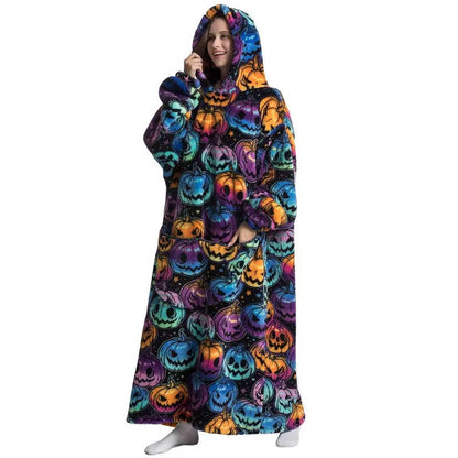 Wearable Blanket Hoodie – Long Oversized Sherpa Blanket