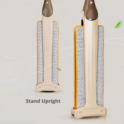 Self-Wringing Flat Mop and Broom Set – 360° Microfiber Floor Mop