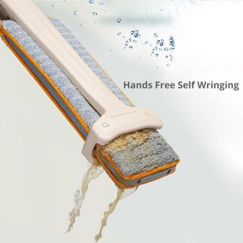 Self-Wringing Flat Mop and Broom Set – 360° Microfiber Floor Mop