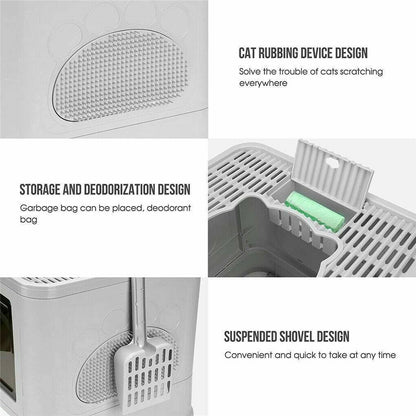 Covered Cat Litter Box – Enclosed Litter Tray with Lid