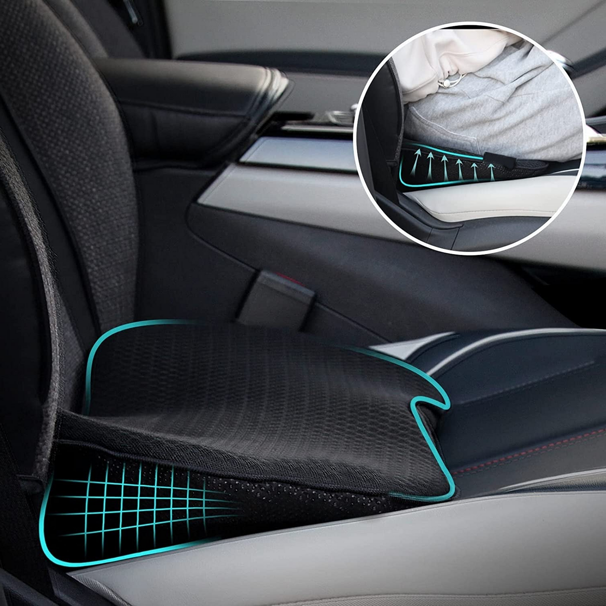 Car Seat Cushion with 3.5 Inch Height Boost – Memory Foam
