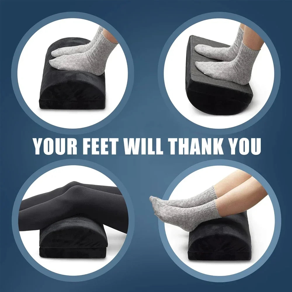 Adjustable Memory Foam Foot Rest for Under Desk