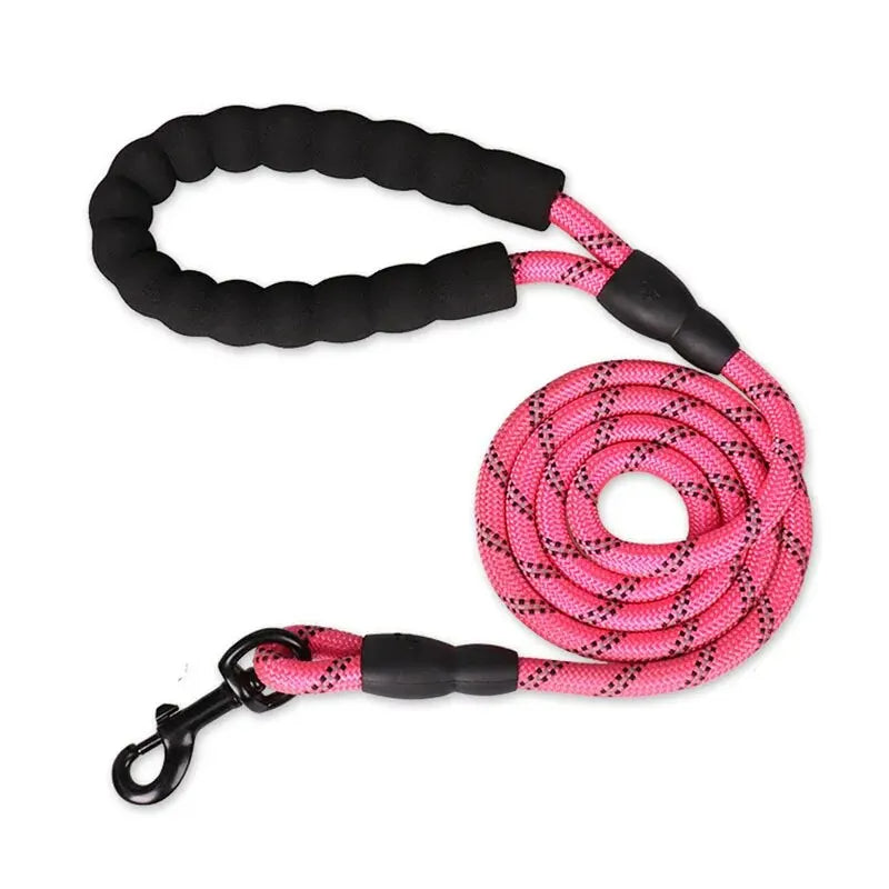 Padded Handle Dog Leash – Reflective Lead for Night Walks