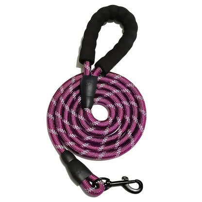 Padded Handle Dog Leash – Reflective Lead for Night Walks