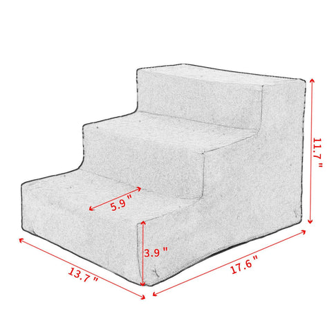 Non-Slip Pet Stairs with Fleece Cover for Small Dogs