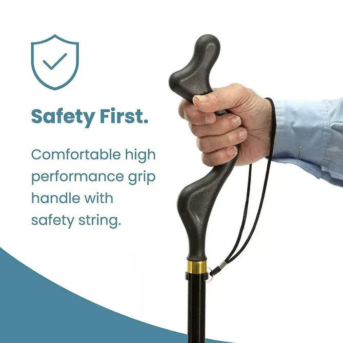 Adjustable Walking Cane with 360° Pivot Tip – 12 Height Settings